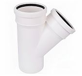 Тройник канализационный 45 гр. Sinikon 508025.R, диаметр 110х110 мм, белый