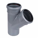 Тройник канализационный 45 гр. Sinikon 508025.R, диаметр 110х110 мм, серый