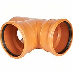 Тройник канализационный 87 гр. Sinikon 21300.R.B, диаметр 110х110 мм, красный