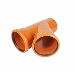 Тройник для наружной канализации MagnaPlast, диаметр 160х160 мм, отвод под 45 градусов, красный