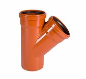 Тройник для наружной канализации MagnaPlast, диаметр 160х160 мм, отвод под 45 градусов, красный