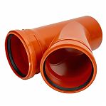 Тройник канализационный 45 гр., диаметр 200х200 мм, ПВХ, красный