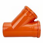 Тройник канализационный 45 гр., диаметр 200х200 мм, ПВХ, красный