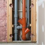 Тройник канализационный, D - 200 х 200 х 45°, ПВХ, наружный, красный