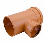 Тройник канализационный 87 гр., диаметр 200х160 мм, поливинилхлорид, красный