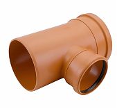 Тройник канализационный 87 гр., диаметр 200х160 мм, поливинилхлорид, красный