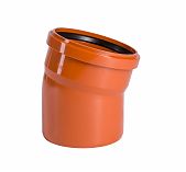 Отвод для наружной канализации MagnaPlast, диаметр 200, угол 15 градусов, красный