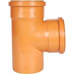 Тройник канализационный 87 гр., диаметр 200х200 мм, ПВХ, красный