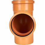 Тройник канализационный 87 гр., диаметр 200х200 мм, ПВХ, красный