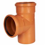 Тройник канализационный 87 гр., диаметр 200х200 мм, ПВХ, красный