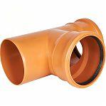 Тройник канализационный 87 гр., диаметр 200х200 мм, ПВХ, красный