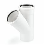 Тройник канализационный 45гр., Rehau Raupiano 11229841001, диаметр 110х110х110 мм, белый