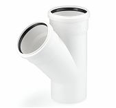 Тройник канализационный 45гр., Rehau Raupiano 11229841001, диаметр 110х110х110 мм, белый