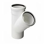 Тройник канализационный 45гр., Rehau Raupiano 11229841001, диаметр 110х110х110 мм, белый