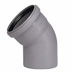 Отвод канализационный 45 гр., Ostendorf 114120 НТВ, диаметр 90х90 мм, PP полипропилен, серый