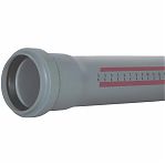 Труба канализационная Ostendorf 112040, НТЕМ, диаметр50 мм, длина 1000 мм, PP полипропилен, серая