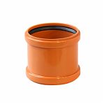 Муфта двухраструбная Valfex 30106160 для наружной канализации, 160 мм, полипропилен, оранжевая