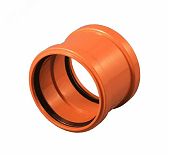 Муфта двухраструбная Valfex 30106160 для наружной канализации, 160 мм, полипропилен, оранжевая