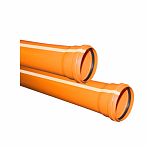 Труба Valfex ф160 с раструбом L=2 м, наружная канализация, толщина стенки 4.9, рыжая