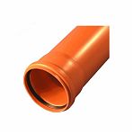 Труба Valfex ф160 с раструбом L=2 м, наружная канализация, толщина стенки 4.9, рыжая