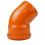 Отвод для наружной канализации Valfex 30102160, угол 45 градусов, диаметр 160 мм, оранжевый
