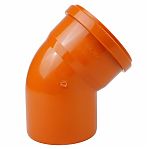 Отвод для наружной канализации Valfex 30102160, угол 45 градусов, диаметр 160 мм, оранжевый