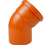 Отвод для наружной канализации Valfex 30102160, угол 45 градусов, диаметр 160 мм, оранжевый