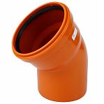 Отвод для наружной канализации Valfex 30102160, угол 45 градусов, диаметр 160 мм, оранжевый