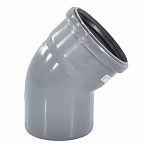 Отвод канализационный 45 гр., Valfex 20102110, диаметр 110 мм, серый