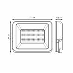 Прожектор светодиодный Gauss Elementary, 613100200P, 200W, 17000lm, IP65, 6500К, ПРОМО, черный