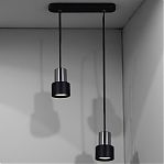 Светильник  точечный Reluce 16006-0.9-002IL GU10 BK подвесной, 30 Вт, 2 лампы, металл, черный