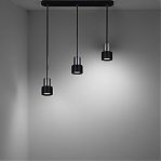 Светильник точечный Reluce 16006-0.9-003IL GU10 BK подвесной, 45 Вт, 3 лампы, металл, черный