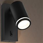 Светильник настенный IN HOME NOTA P1хGU10-NL-BL под лампу 4690612060224, с выключателем, черный