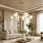 Светильник потолочный Illumico IL1530-9PPA-26 GD BOND, G9, 360 Вт, 9 ламп, белый