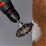 Щетка для дрели Сибртех 744327, плоская со шпилькой, 100 мм