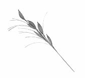 Ветвь декоративная 820 мм, серебро, SYJFYA- 0923048S,  для новогоднего украшения 