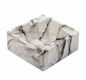 Пепельница Мрамор 10086162, керамика, черный с белым, 5.5х12.9 см