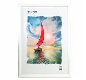 Фоторамка Zebra 5215040 21х30 см, пластик, стекло, белая, 1.5х23.5х32.5 см