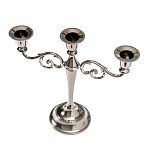 Подсвечник Лаконичность 279239, металл, на 3 свечи, цвет чёрный, хром, 10х25.5х27 см