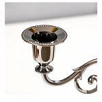 Подсвечник Лаконичность 279239, металл, на 3 свечи, цвет чёрный, хром, 10х25.5х27 см