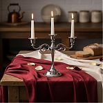 Подсвечник Лаконичность 279239, металл, на 3 свечи, цвет чёрный, хром, 10х25.5х27 см