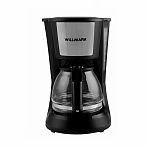 Кофеварка капельная Willmark WCM-1255D, съёмный фильтр, черная, 750 мл, 750 Вт