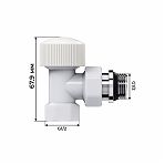 Набор термостатический угловой Royal Thermo Design RATVDU11212WH, 1/2 дюйма, М30х1.5, белый