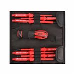 Набор диэлектрических отверток КВТ НИО-1107, 61949, ручка, 7 сменных бит, намагниченный наконечник