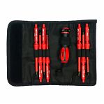 Набор диэлектрических отверток КВТ НИО-1107, 61949, ручка, 7 сменных бит, намагниченный наконечник