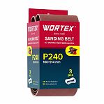 Лента шлифовальная Wortex GM 1528, 1325977, бесконечная, размер 100х914 мм, Р240, для станков, в упаковке 3 шт