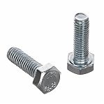 Болт в комплекте с гайкой М10, 100 мм, мелкий шаг 1.25 мм, DIN 933 класс прочности 8.8, оцинкованная сталь