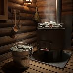 Камень Родингит для создания тепла в бане, обвалованный, ведро 20 кг