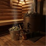 Камень Жадеит для создания тепла в бане, колотый, средний, ведро 10 кг