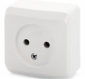 Розетка 1-местная Systeme Electric Этюд PA16-001B без заземления, накладная, белая